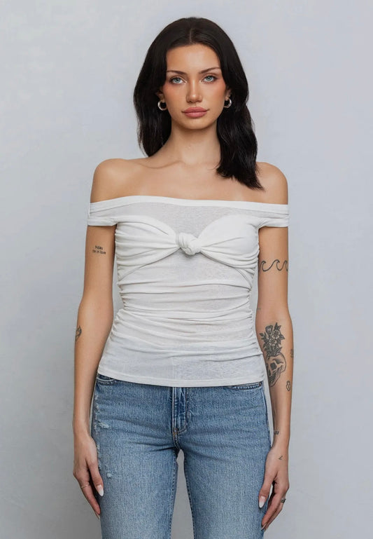 Cecilia Sheer Knotted Top