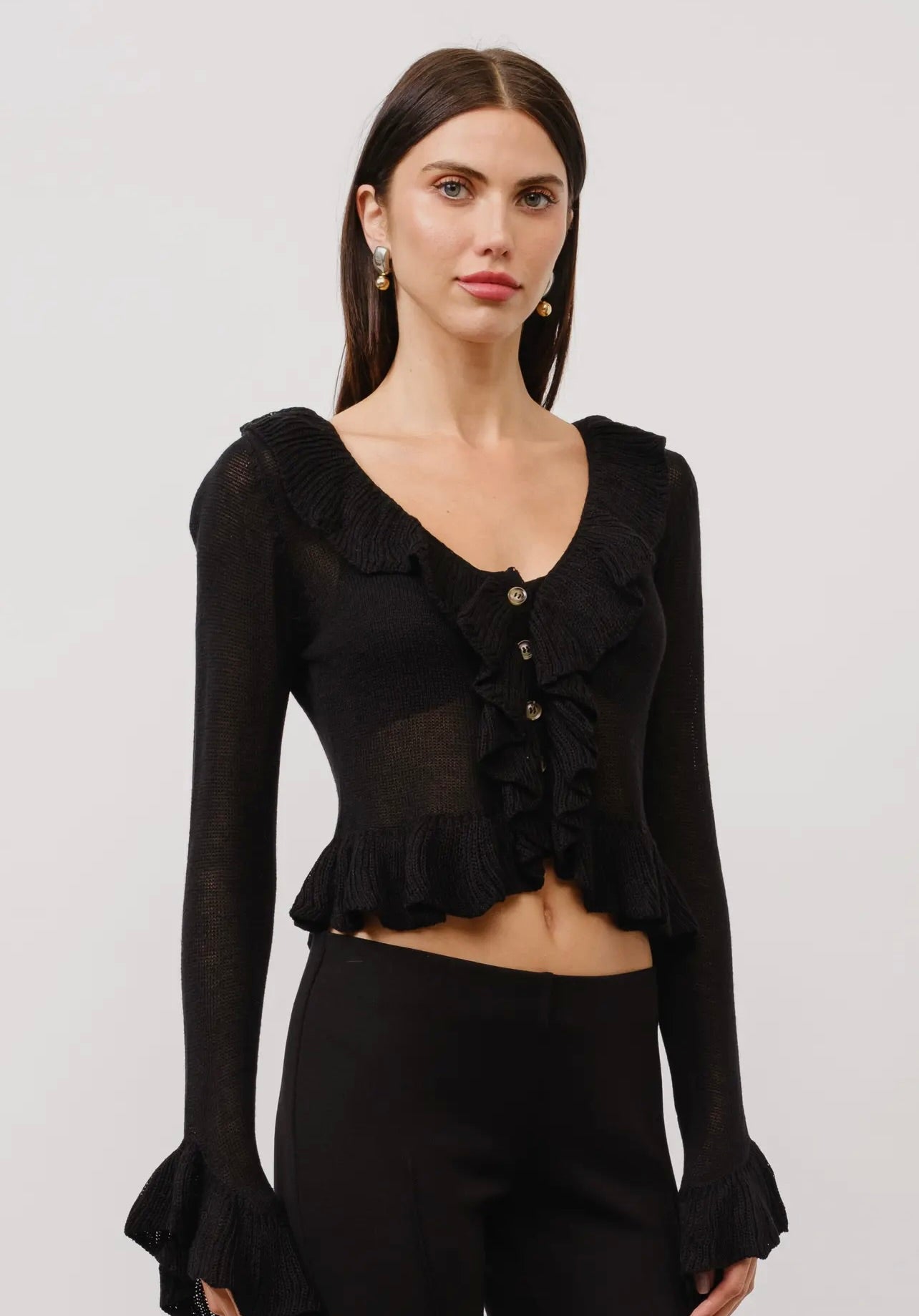 Brooklyn Ruffle Knit Top