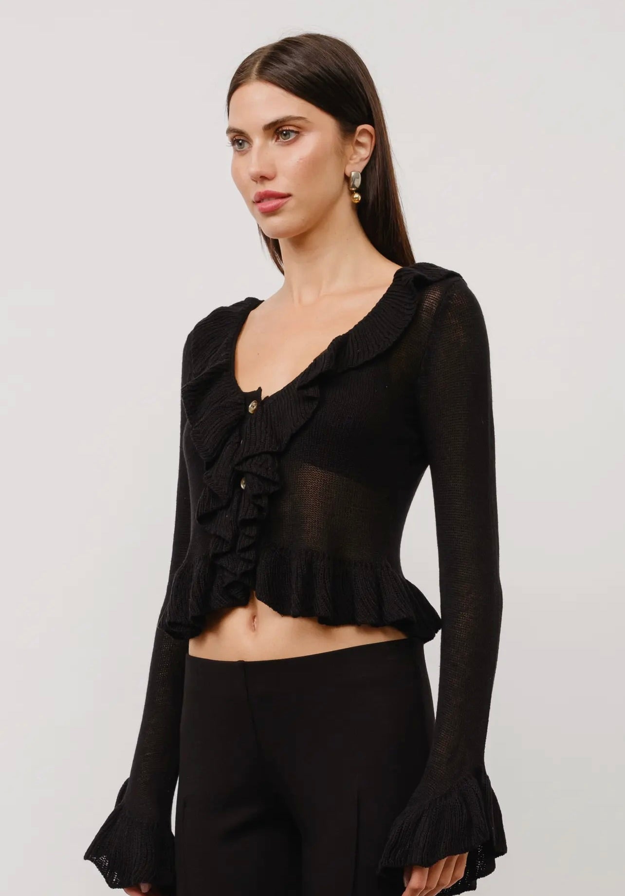 Brooklyn Ruffle Knit Top