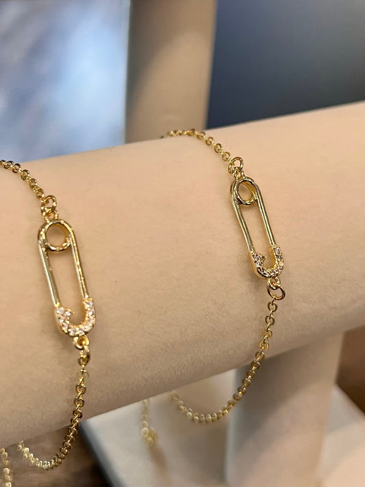Safety Pin Chain Bracelet