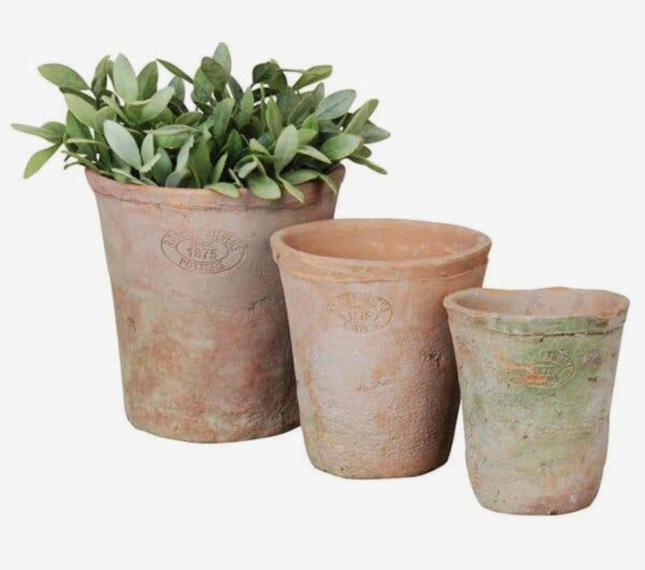 Aged Terracotta Planters set of 3