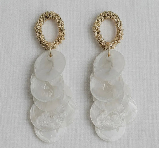 French Shell Tassel Drop Earring