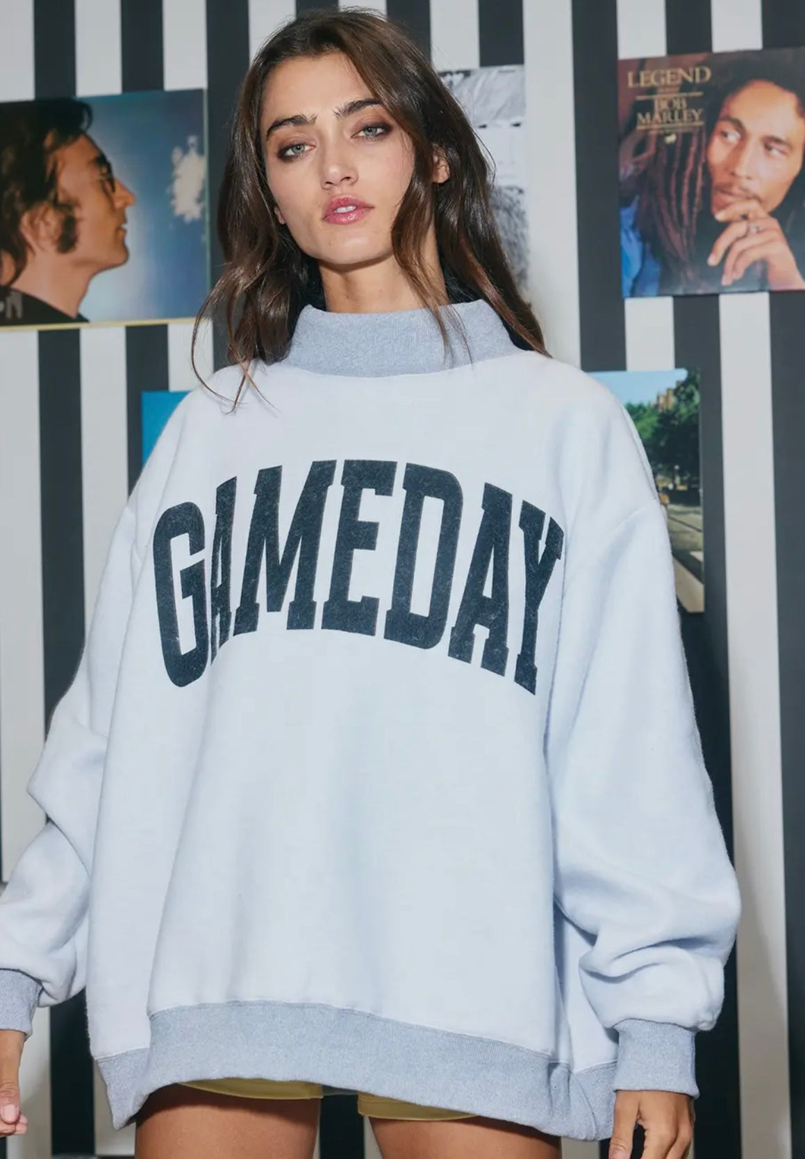 Football and Game Day Reversible Mock Neck
