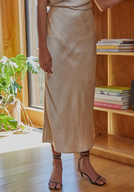 Saltwater Satin Midi Skirt