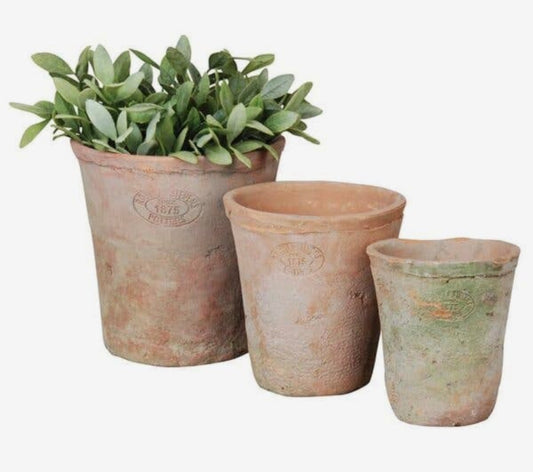 Aged Terracotta Planters set of 3