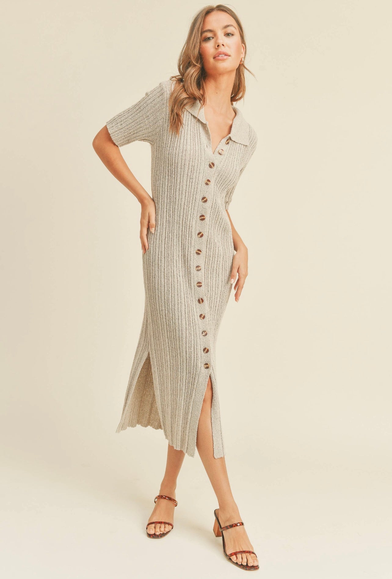 button down sweater midi dress Ivory Button-Front Sweater Mini Dress | Womens | Medium (Available in XXS, XS, S, L, XL)